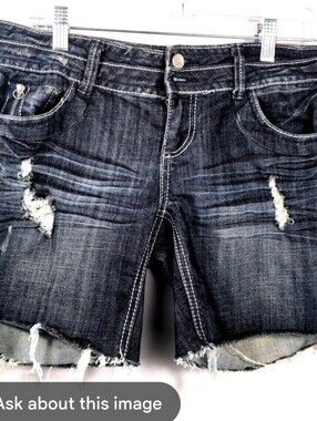 Almost Famous Vintage Y2K Distressed Denim Jean Shorts Low Rise